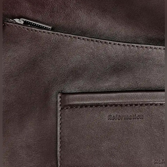 Reformation Medium Vittoria Tote Bag NWT in Tobacco Leather - Picture 4 of 4